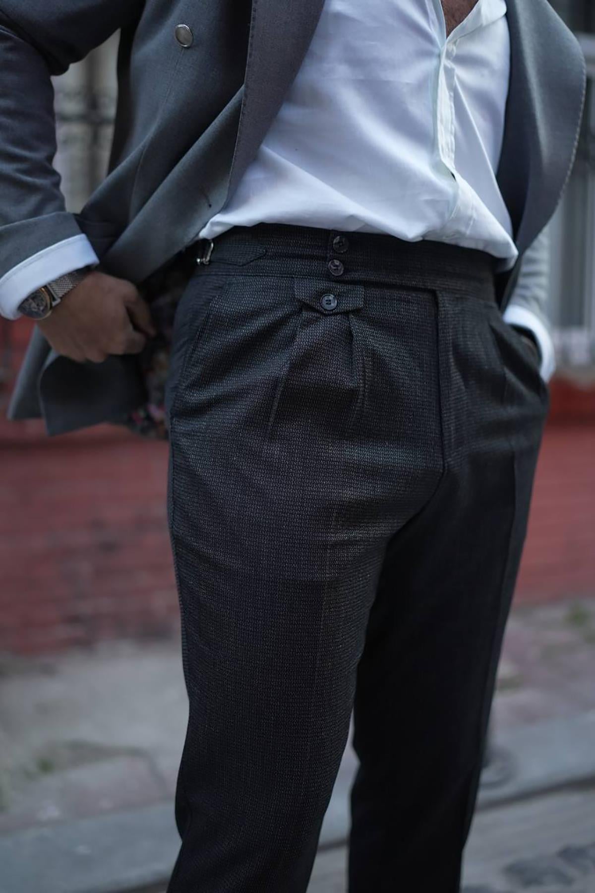 DOUBLE PLEAT HIGH WAIT PANTS