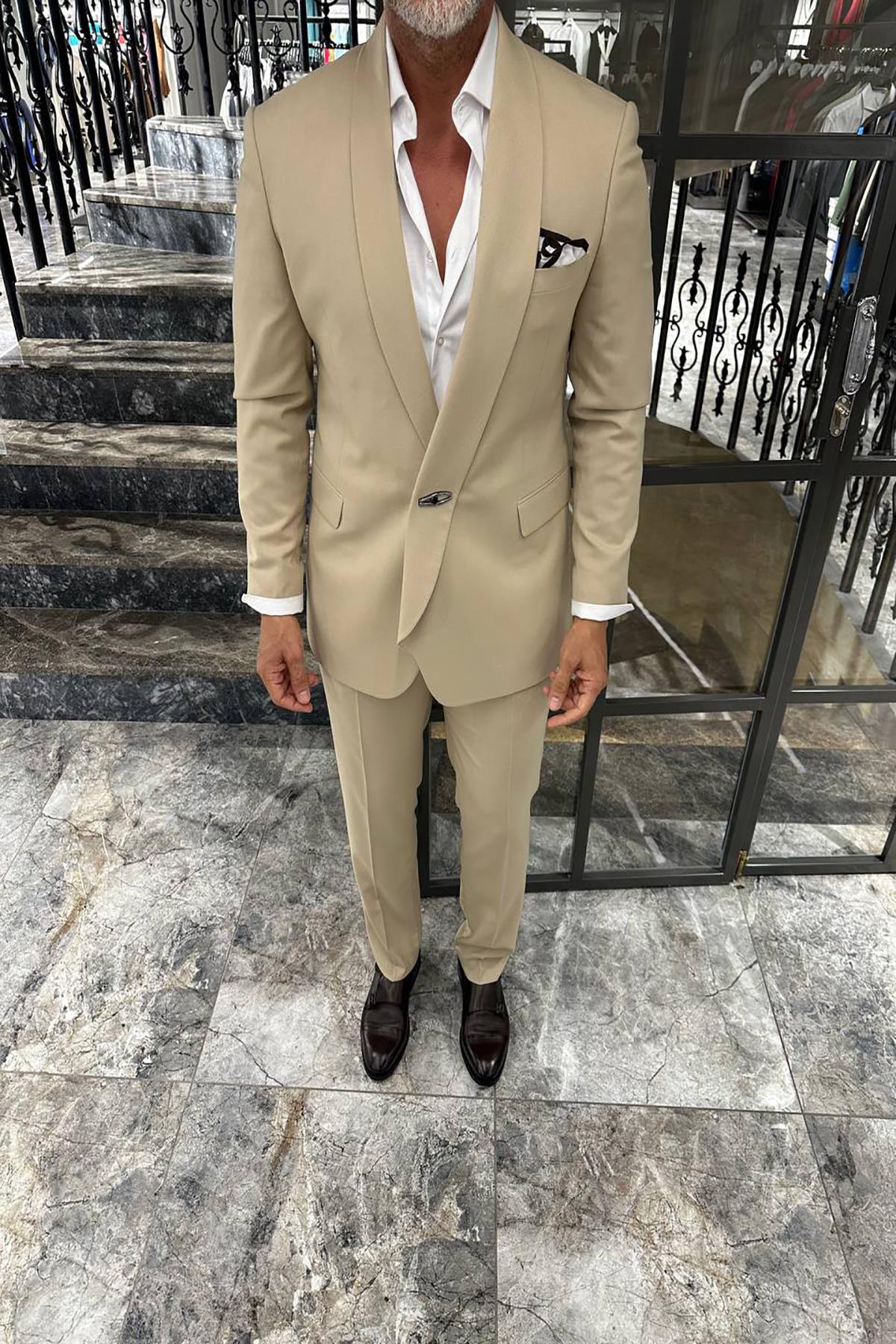 SHAWL COLLAR SNAP ON SUIT