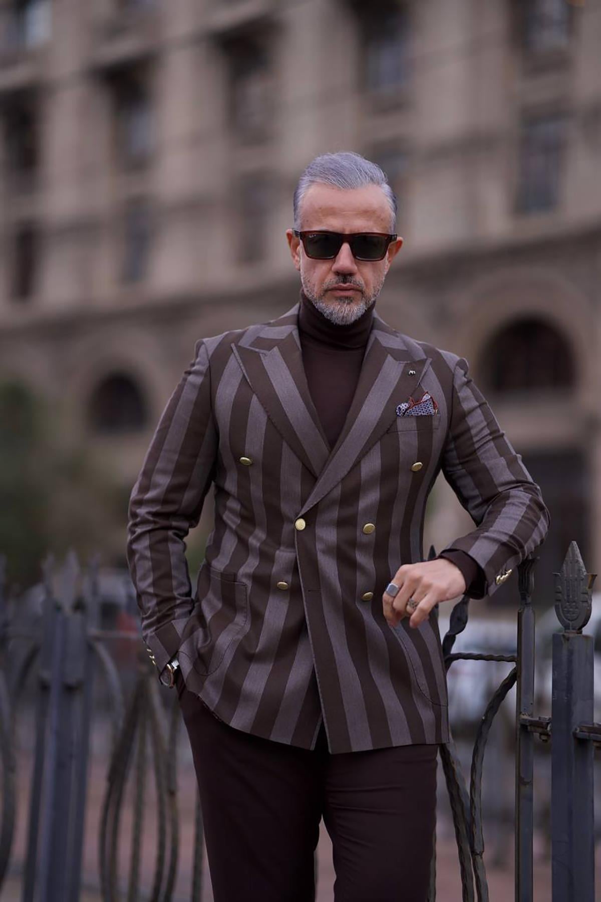 STRIPED BLAZER WITH BAG POCKETS