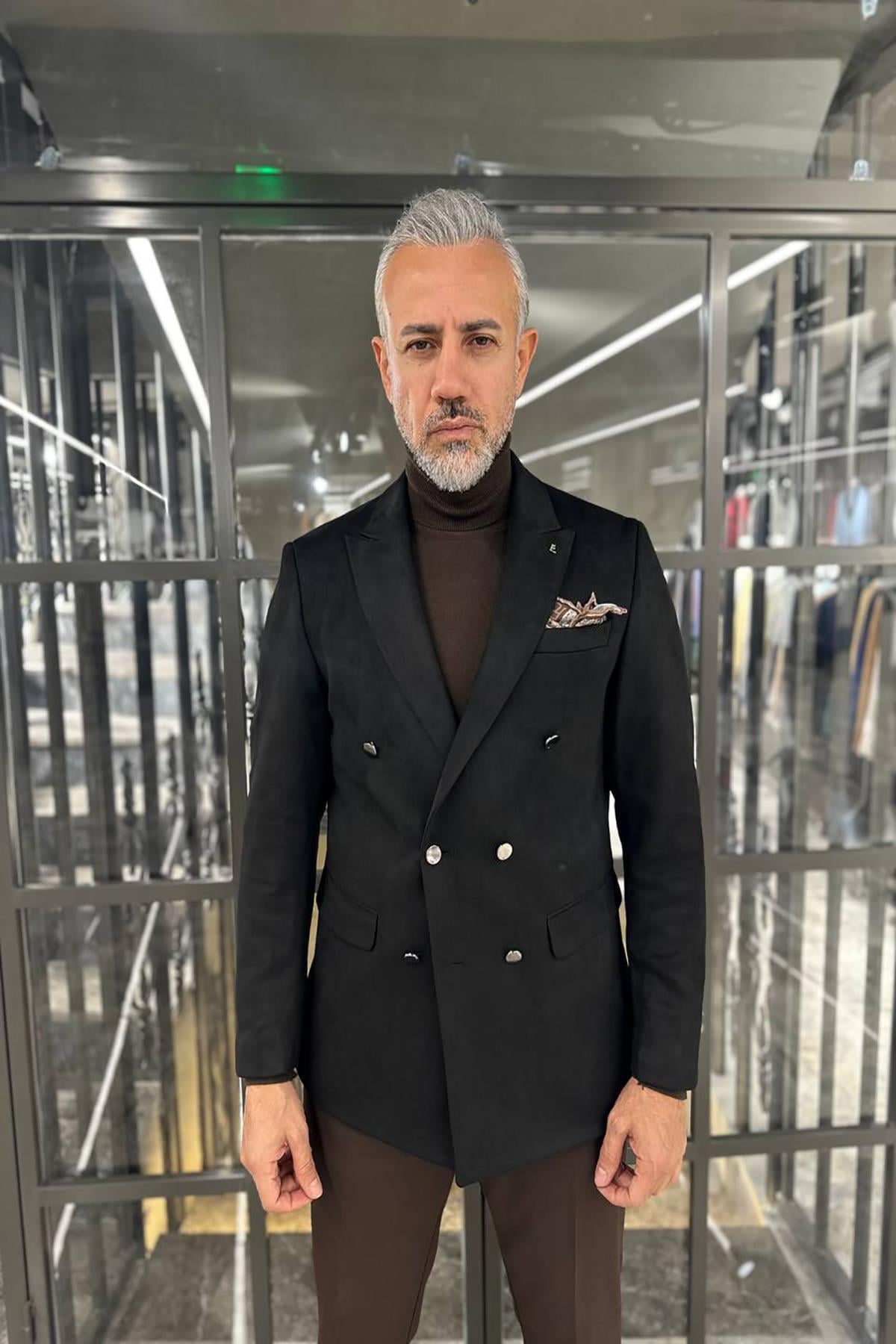 SUEDE DOUBLE BLACK SINGLE JACKET
