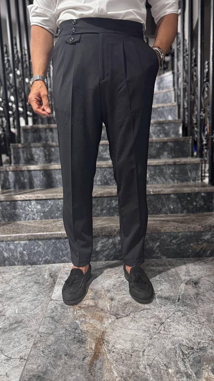 WOOL BLEND HIGH WAIST PANTS