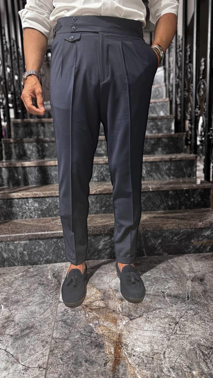 WOOL BLEND HIGH WAIST PANTS