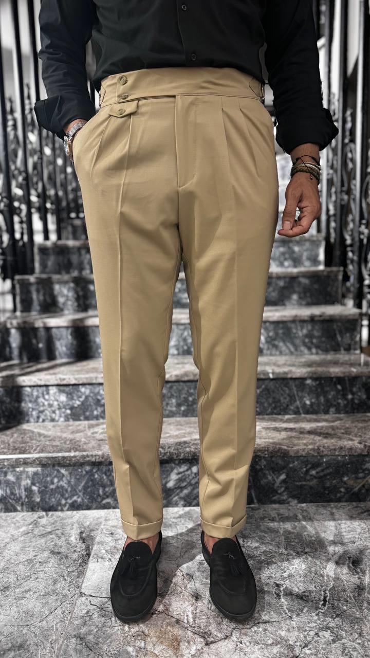 WOOL BLEND HIGH WAIST PANTS