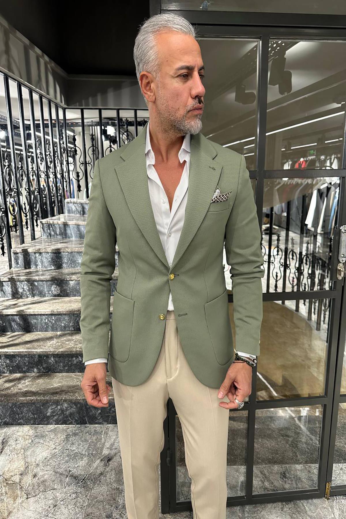HALF LINING KNITTED BLAZER 