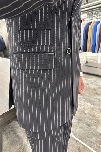 NAVY BLUE STRIPED SUIT