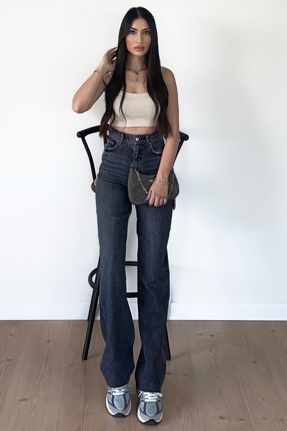 ANTRASİT WİDE LEG JEAN