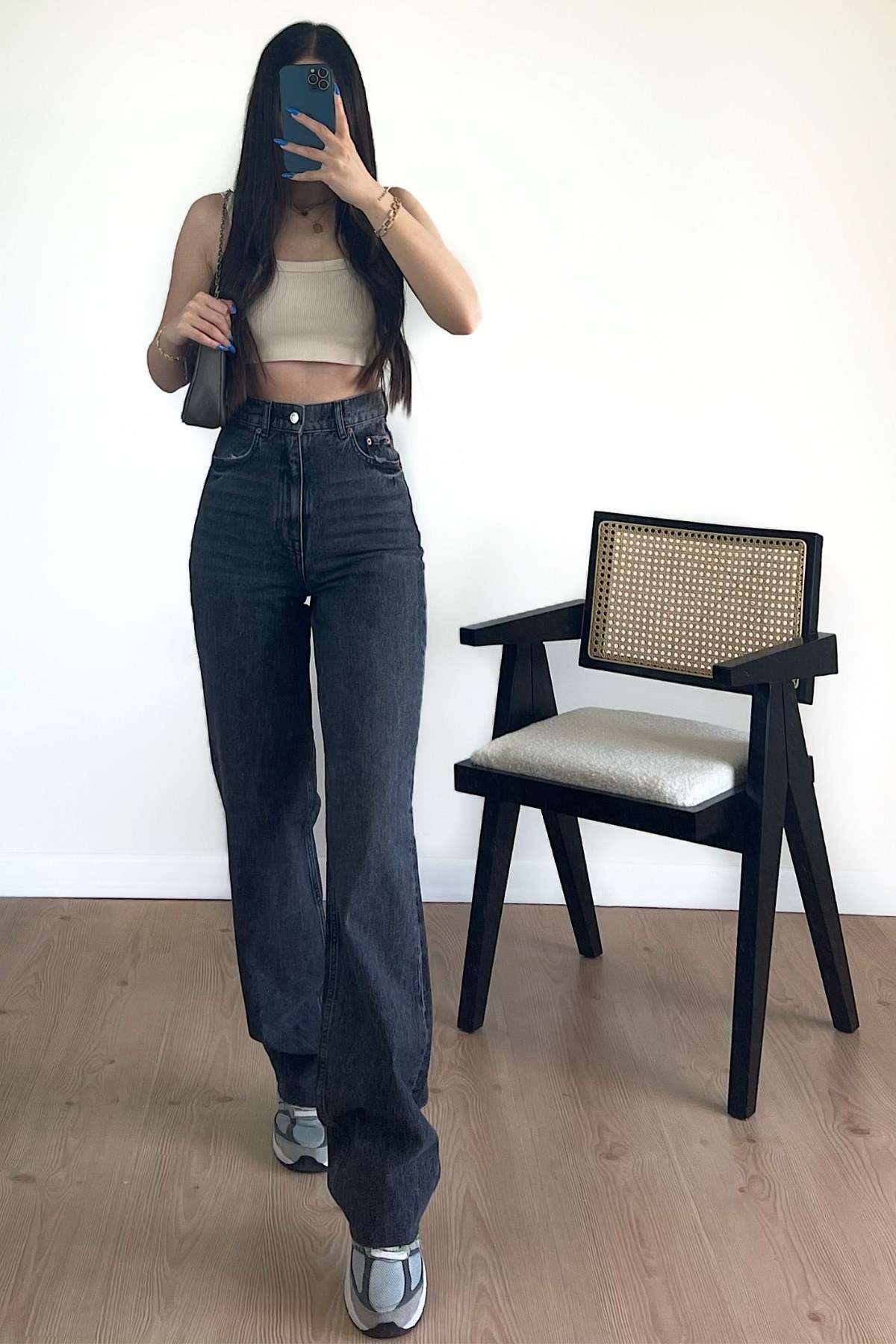 ANTRASİT WİDE LEG JEAN