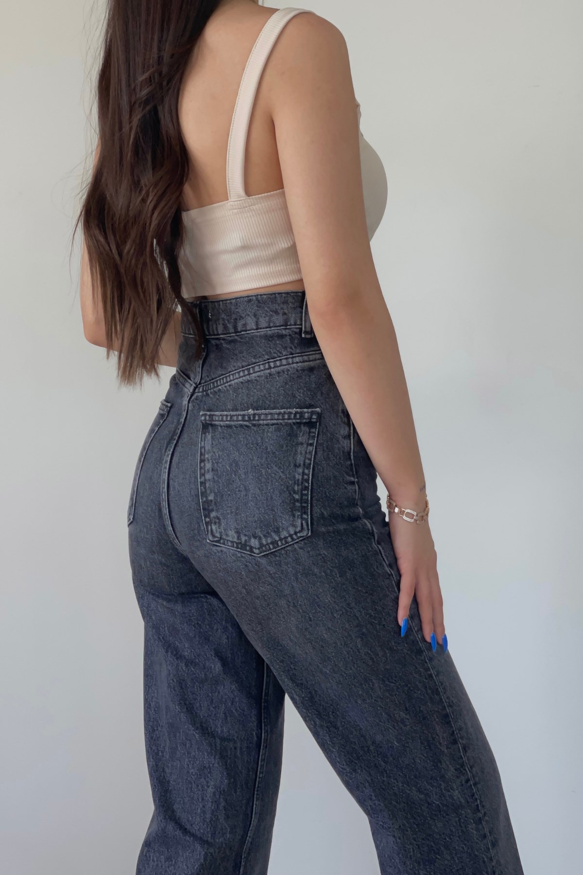 ANTRASİT WİDE LEG JEAN