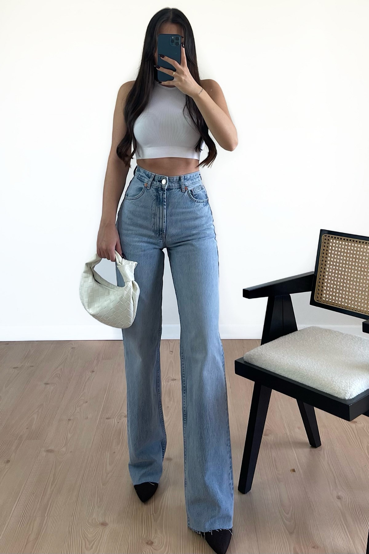 BUZ MAVİ RENK WİDE LEG JEAN