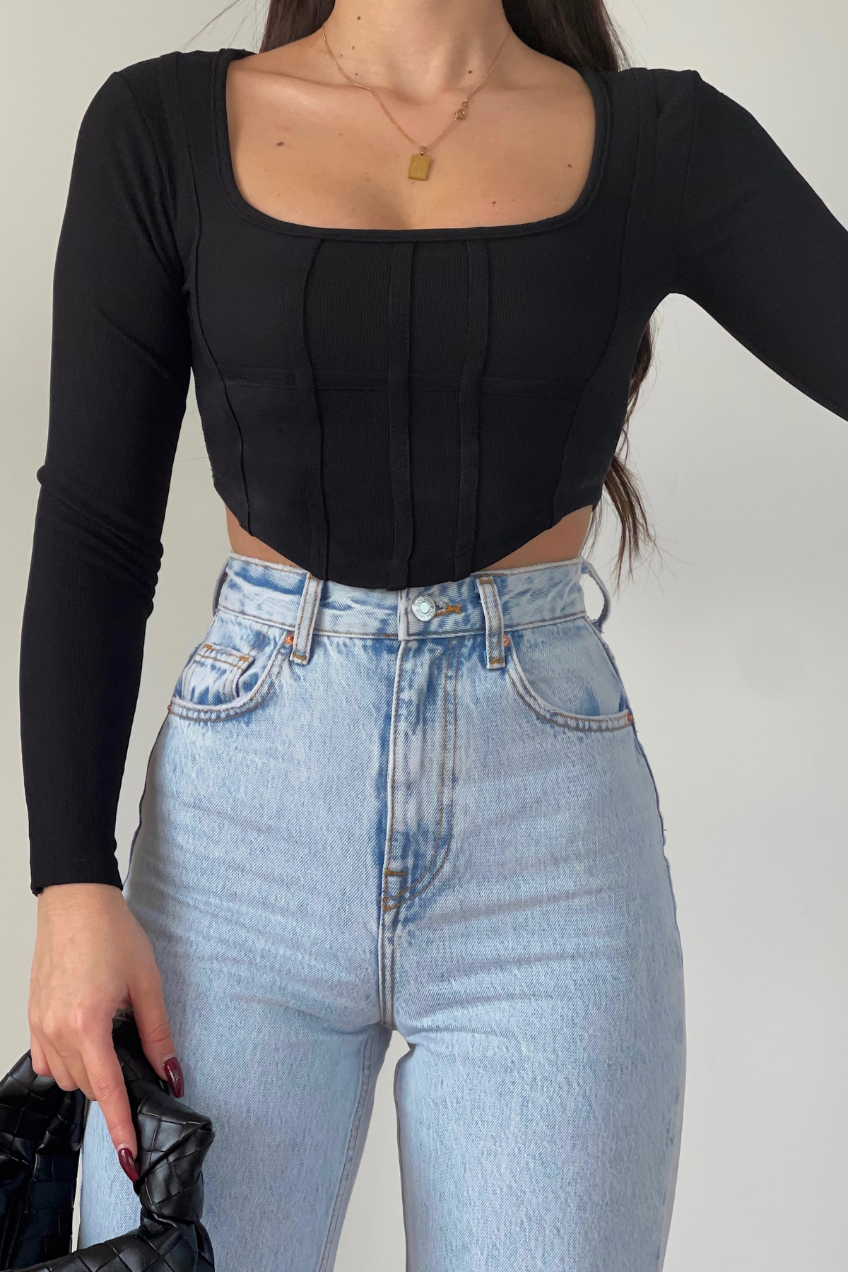 BUZ MAVİ RENK WİDE LEG JEAN
