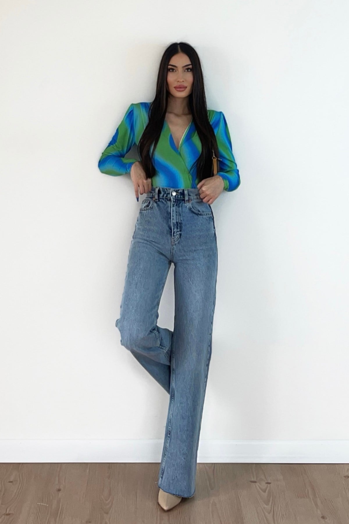 BUZ MAVİ WİDE LEG JEAN 