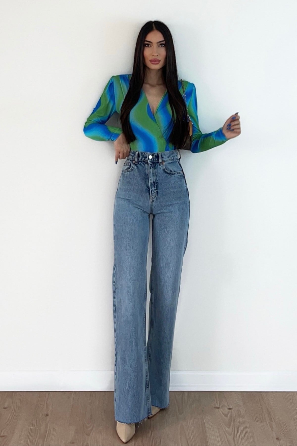 BUZ MAVİ WİDE LEG JEAN 