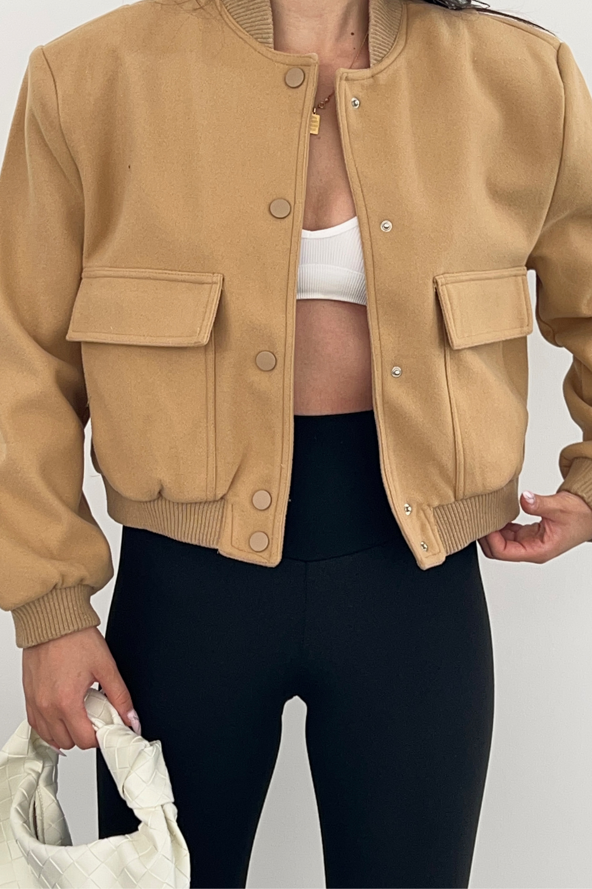 CAMEL CEP DETAYLI BOMBER CEKET