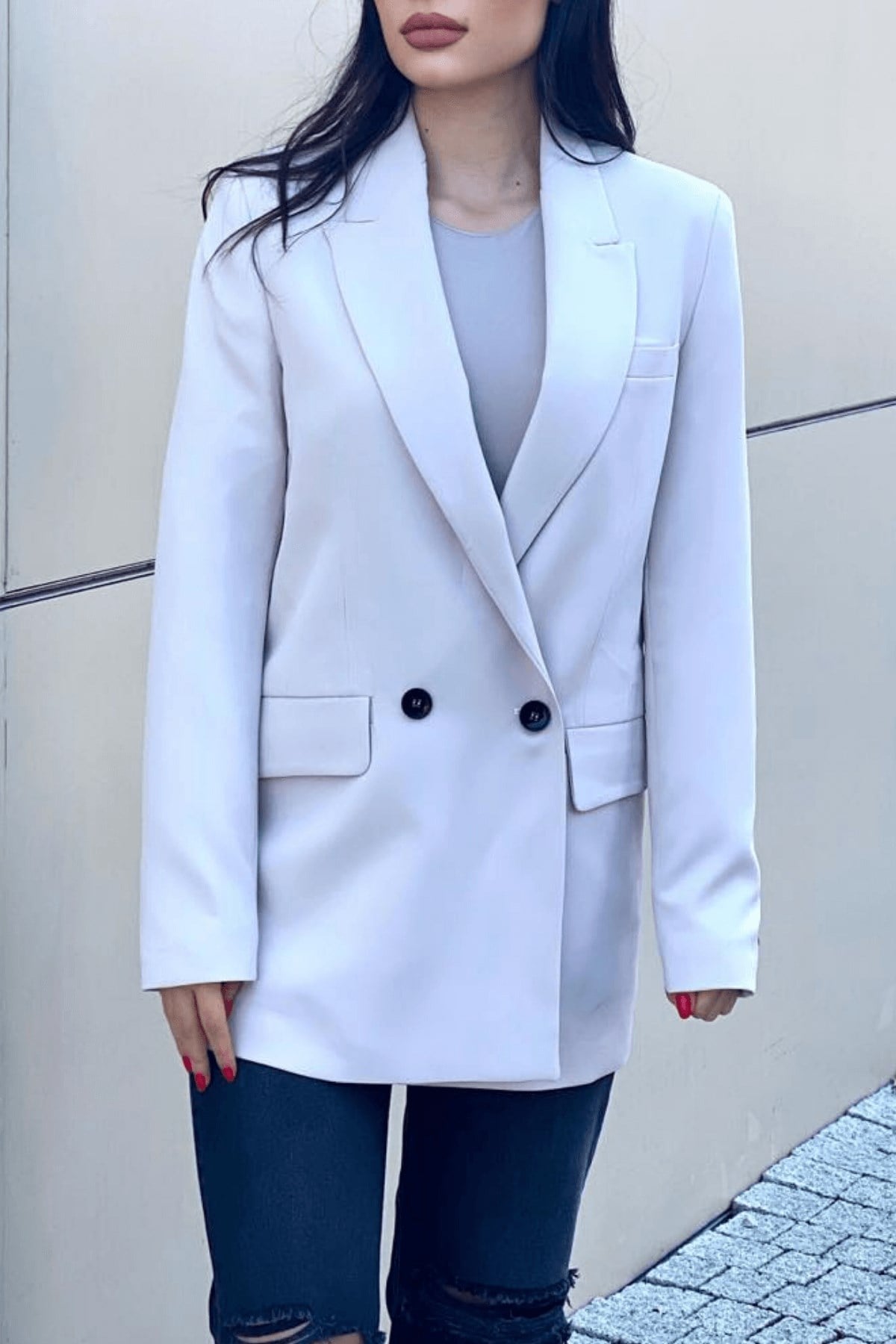 EKRU RENK BLAZER CEKET