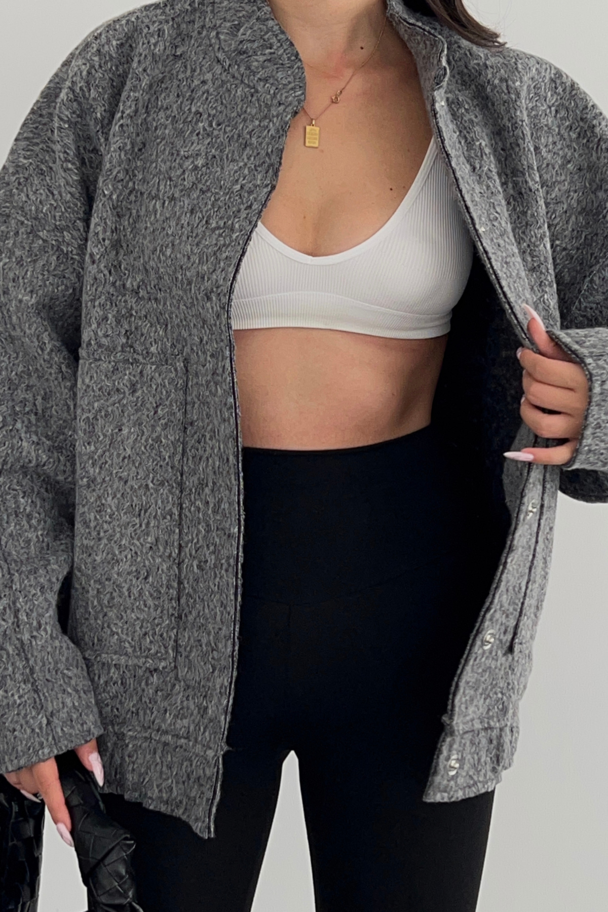 GRİ OVERSİZE BOMBER CEKET