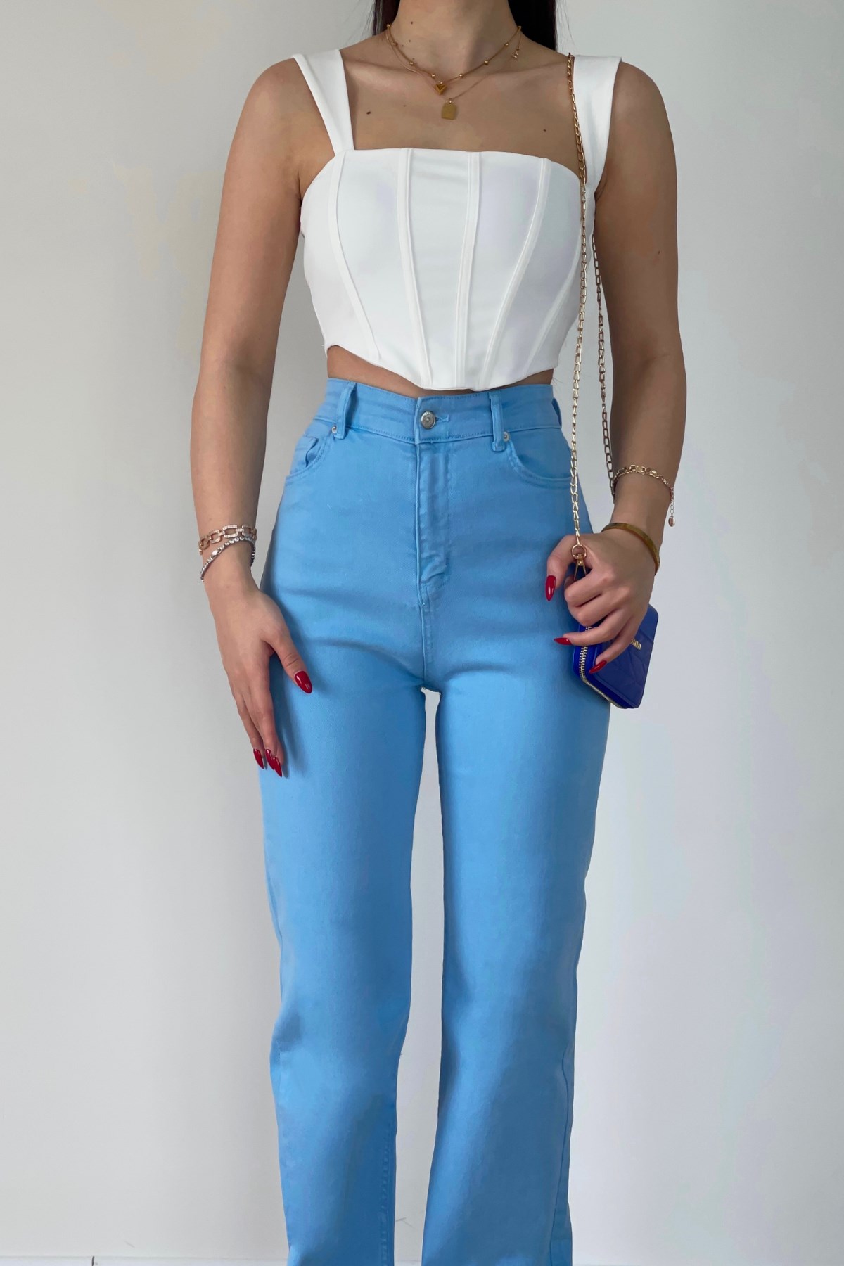 İWİDE LEG JEAN- MAVİ