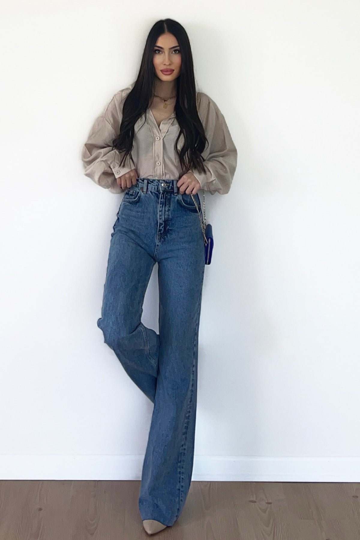 MİD BLUE WİDE LEG JEAN