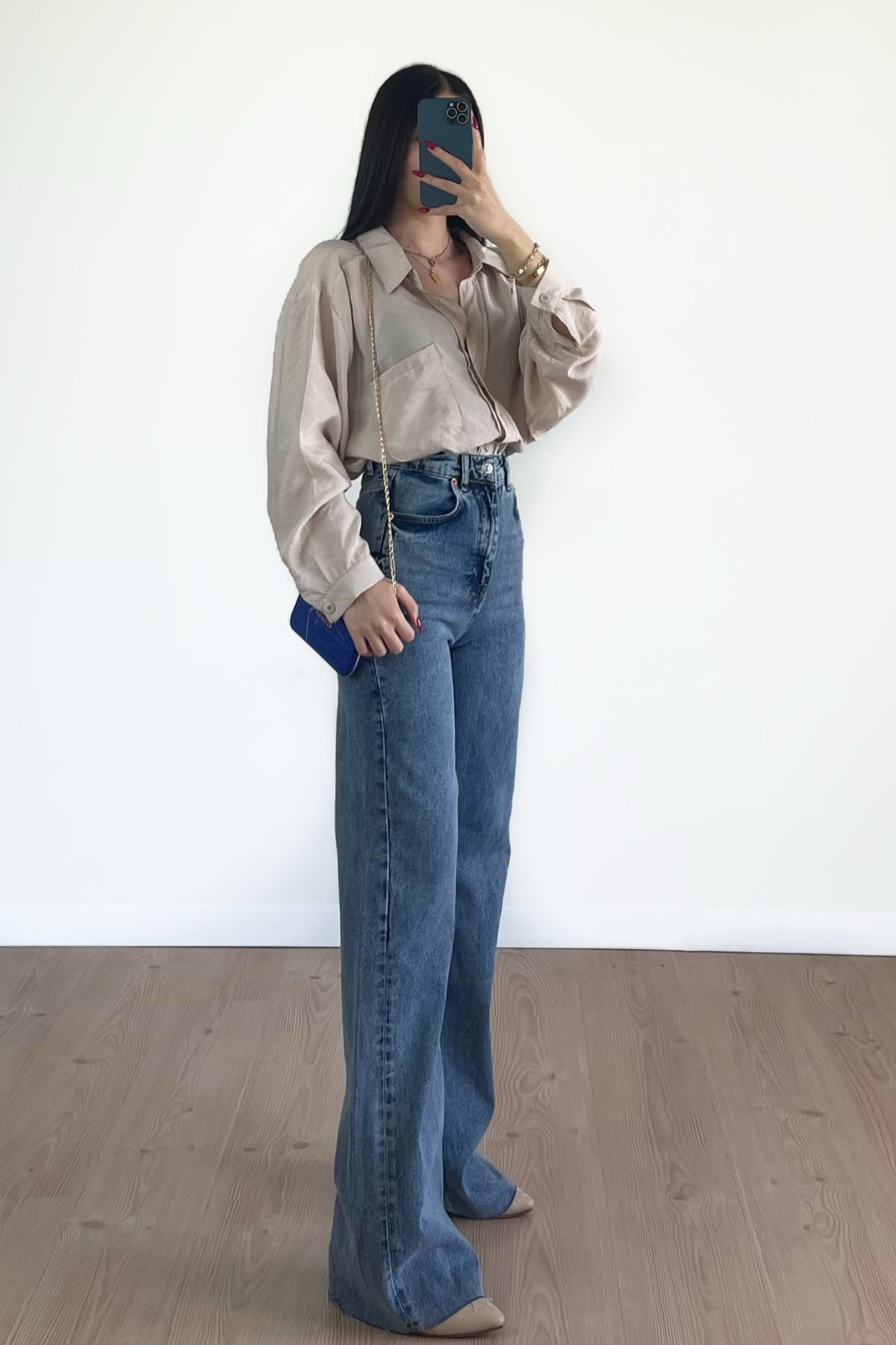 MİD BLUE WİDE LEG JEAN