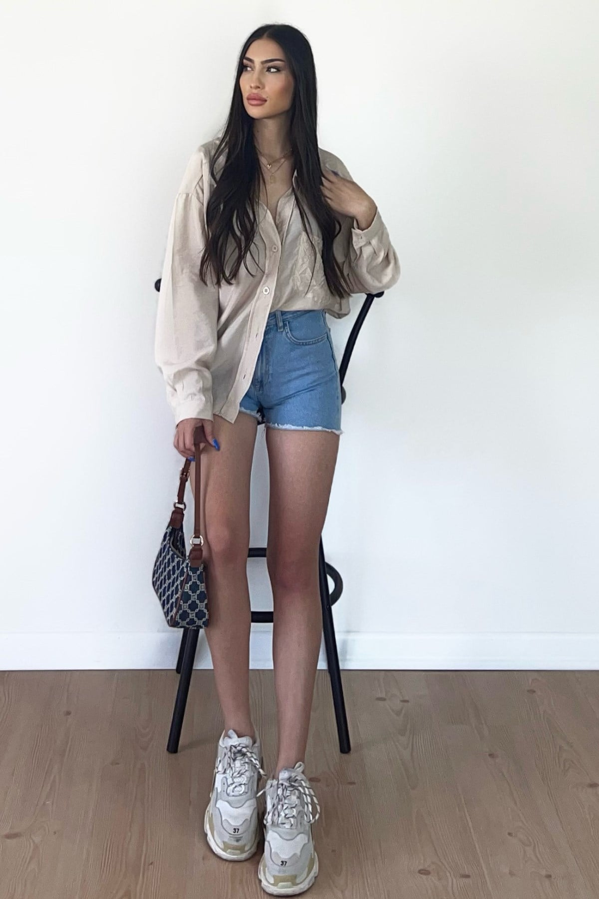 NUDE OVERSİZE GÖMLEK