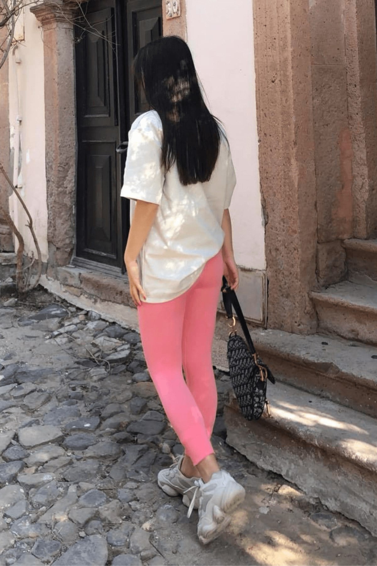 PEMBE YÜKSEK BEL FİTİLLİ TAYT