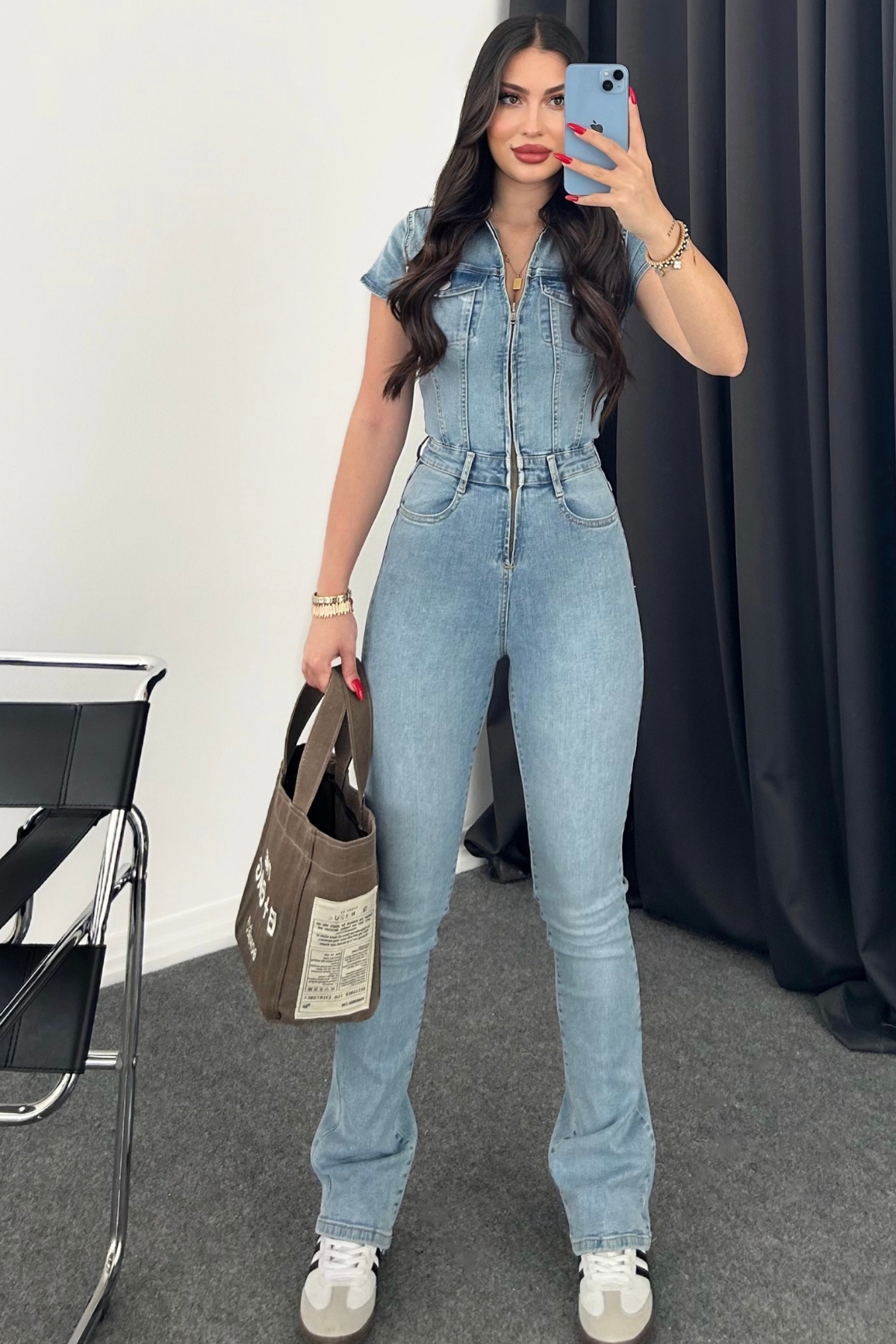 PREMİUM BUZ MAVİ KISA KOL TULUM