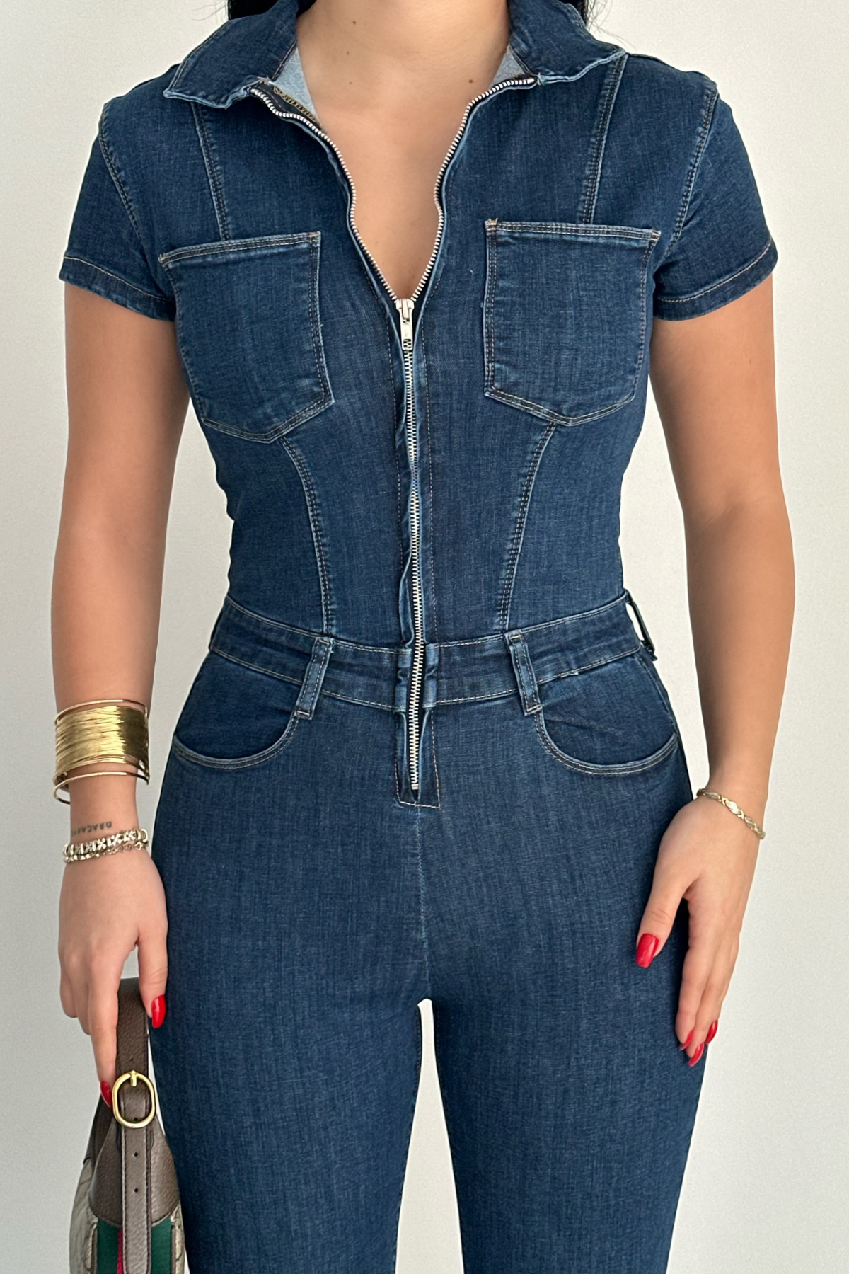 PREMİUM DARK BLUE KISA KOL TULUM