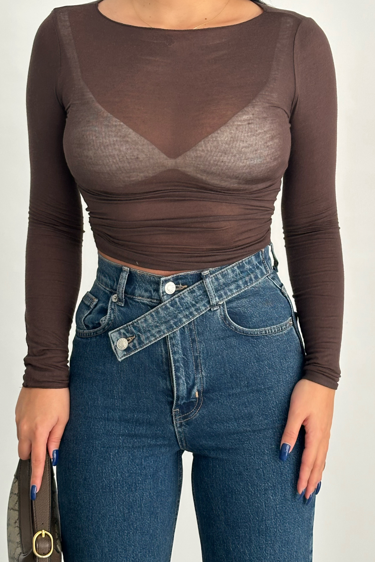 PREMİUM EKSTRA YÜKSEK BEL DARK BLUE WİDE LEG JEAN