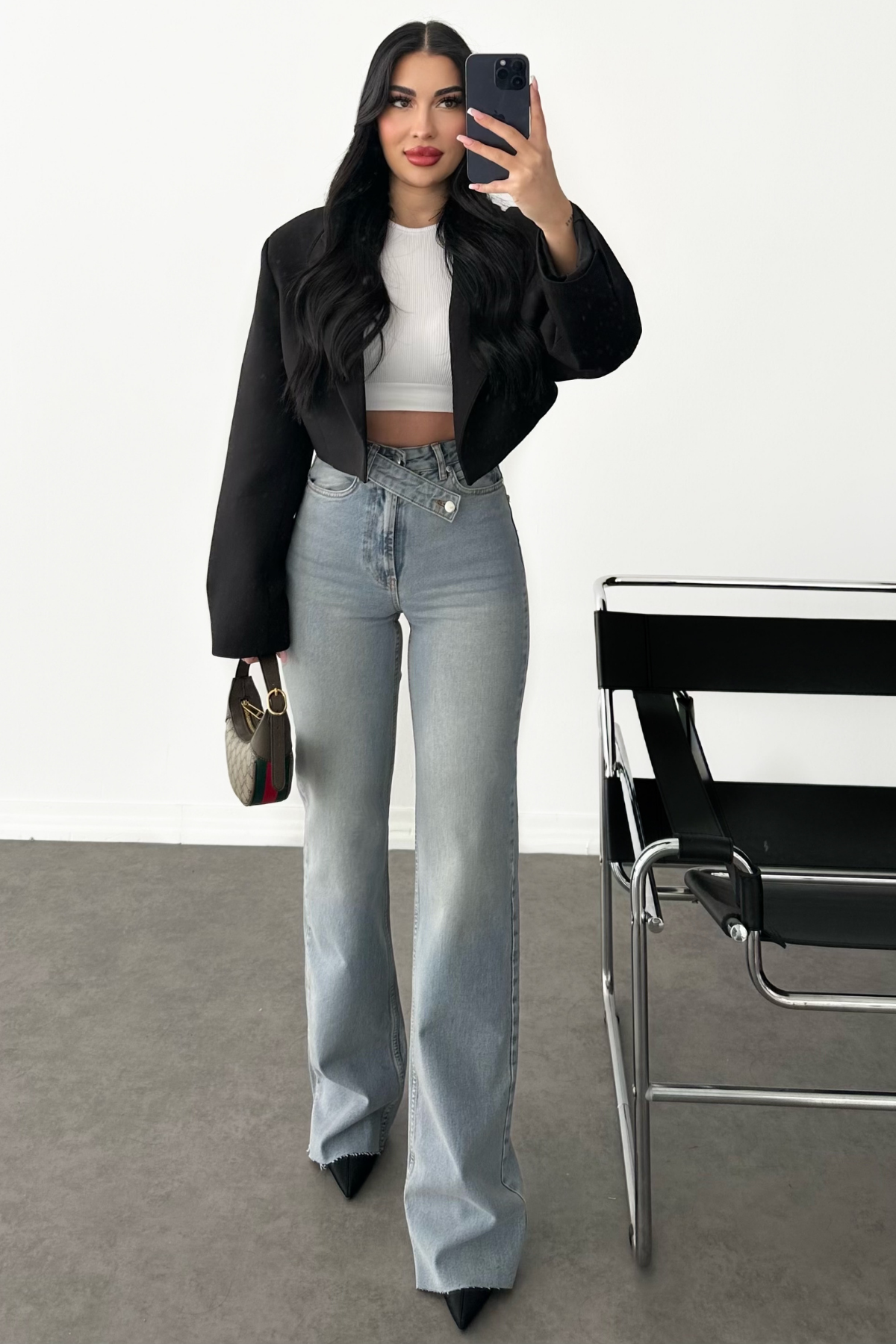 PREMİUM KEMERLİ SENDRA WİDE LEG JEAN 