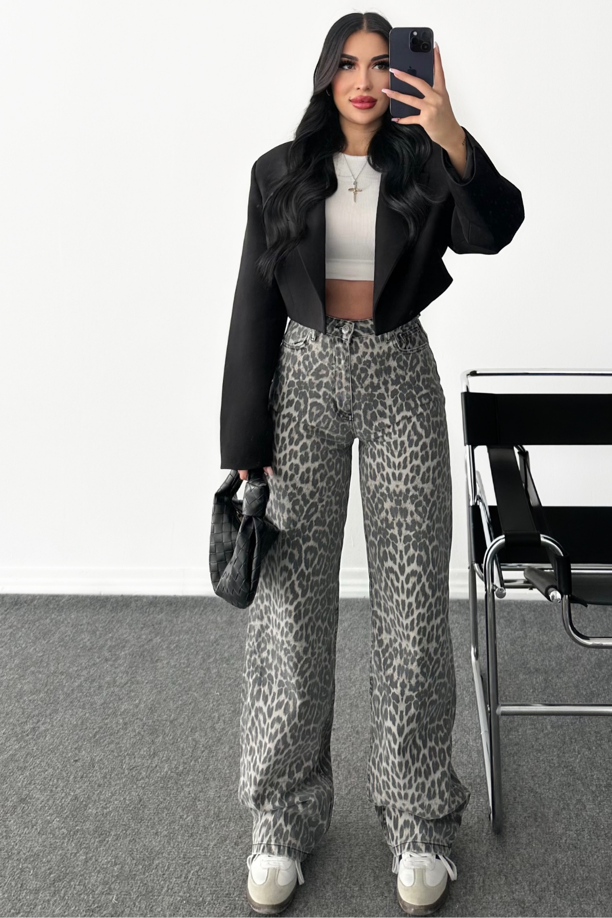 PREMİUM LEOPAR WİDE LEG JEAN