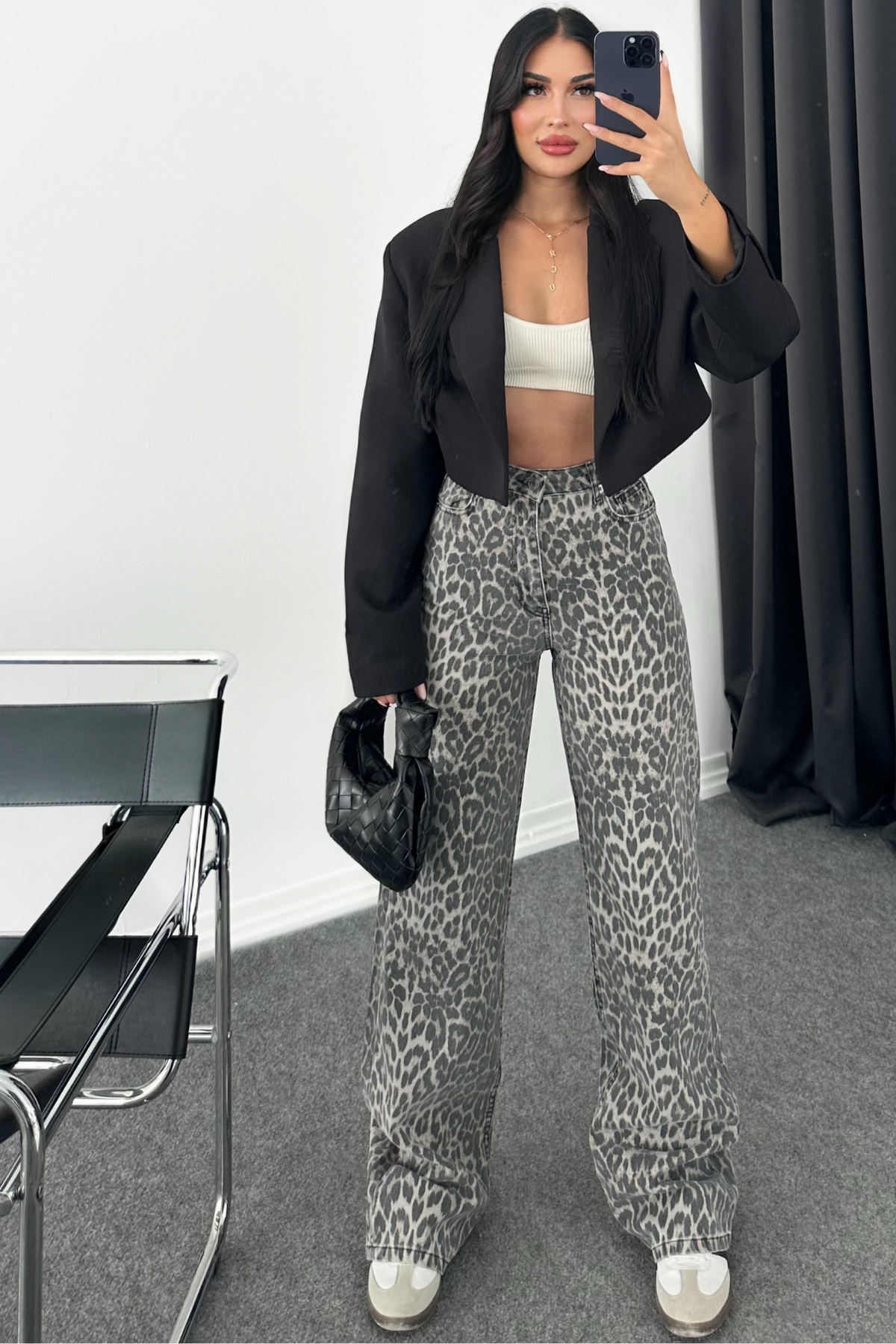 PREMİUM LEOPAR WİDE LEG JEAN