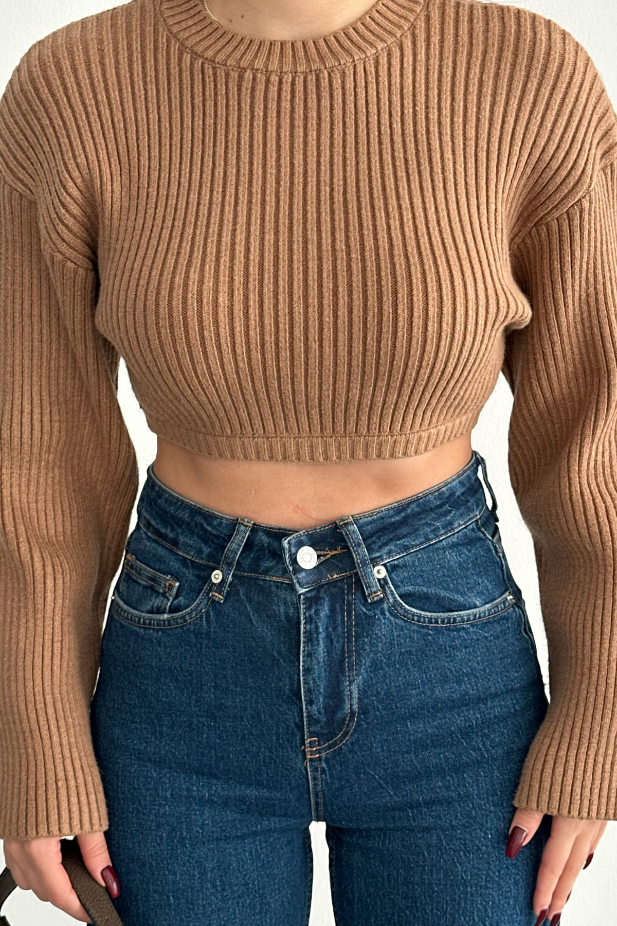 PREMİUM LİKRALI DARK BLUE WİDE LEG JEAN