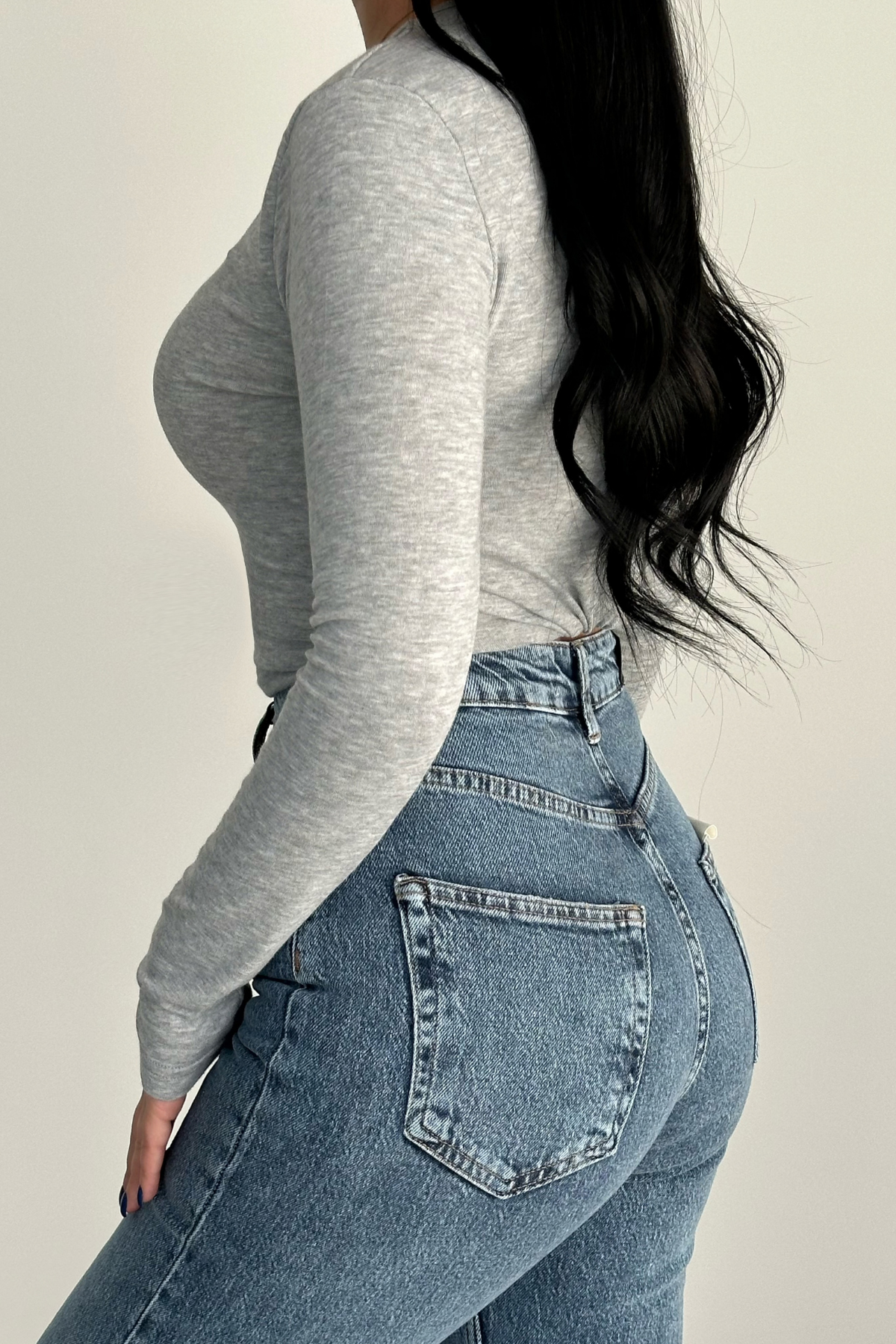 PREMİUM MİD BLUE WİDE LEG JEAN