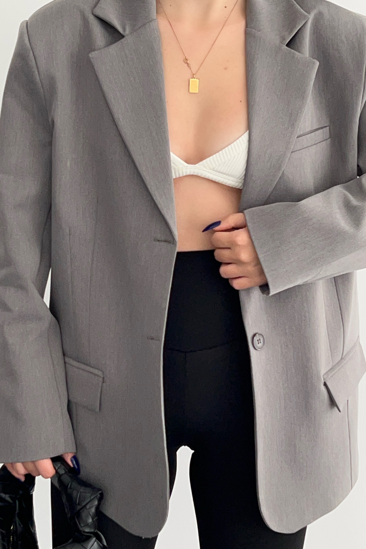 PREMİUM VATKALI GRİ BLAZER CEKET