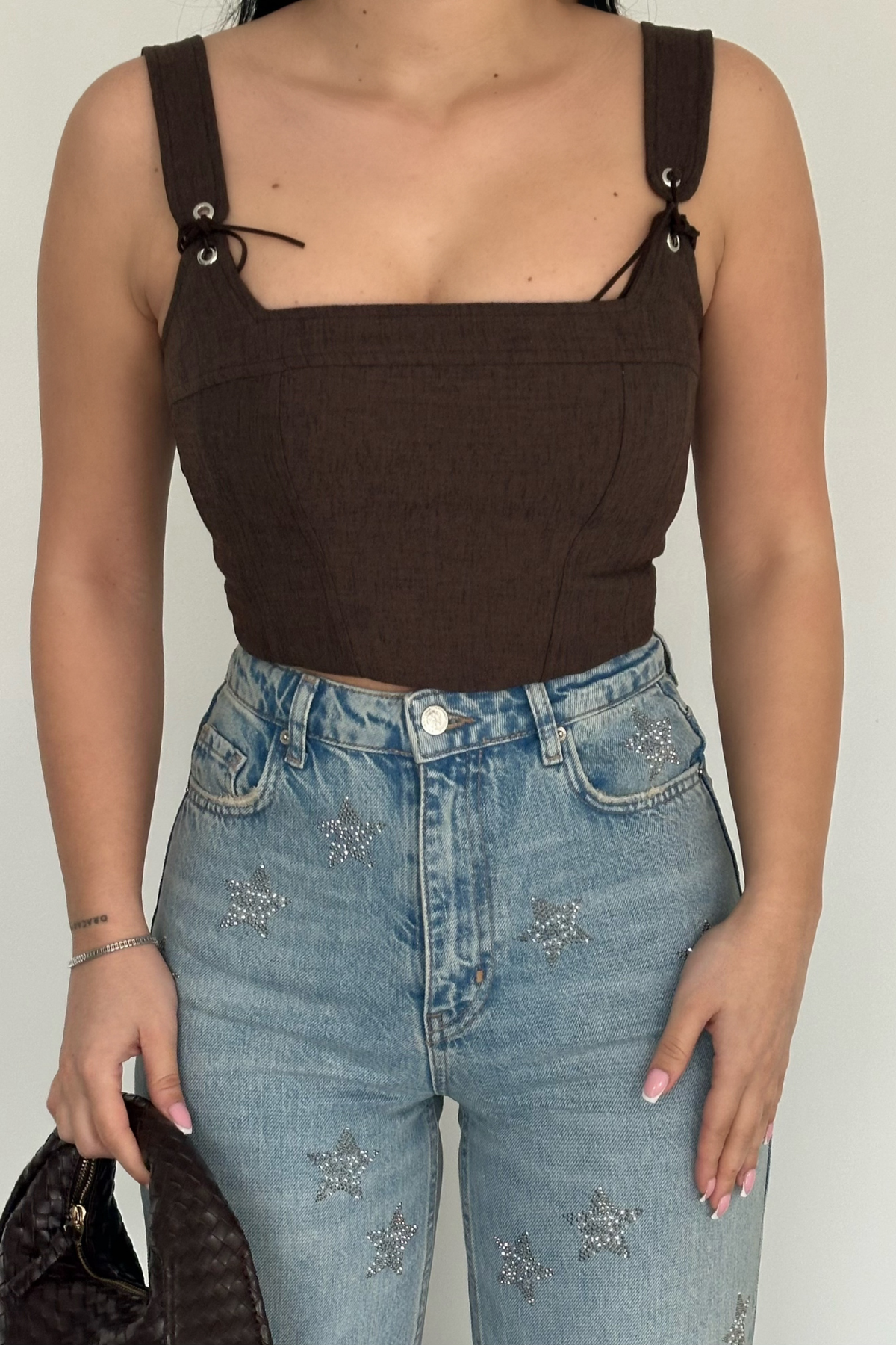 PREMİUM YILDIZLI TAŞLI WİDE LEG SENDY JEAN