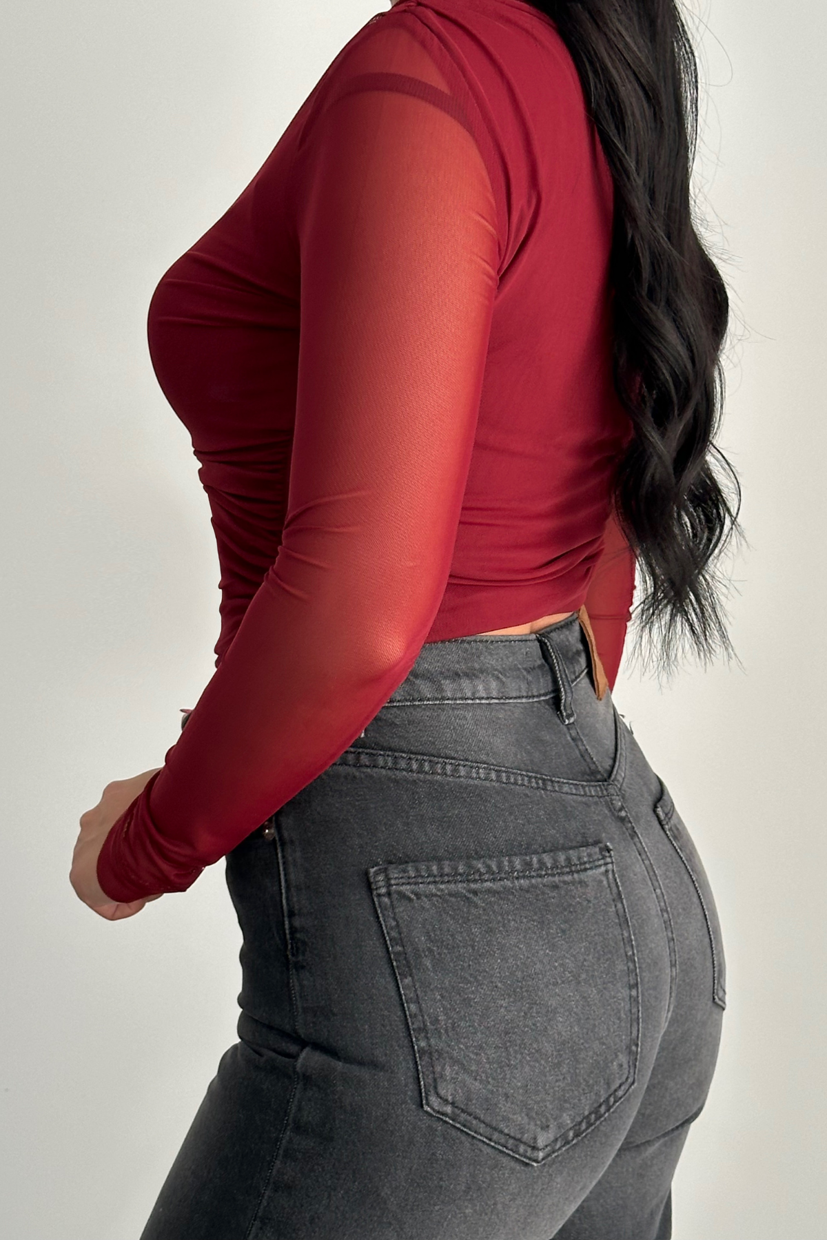 PREMİUM YÜKSEK BEL ANTRASİT WİDE LEG NELLY JEAN