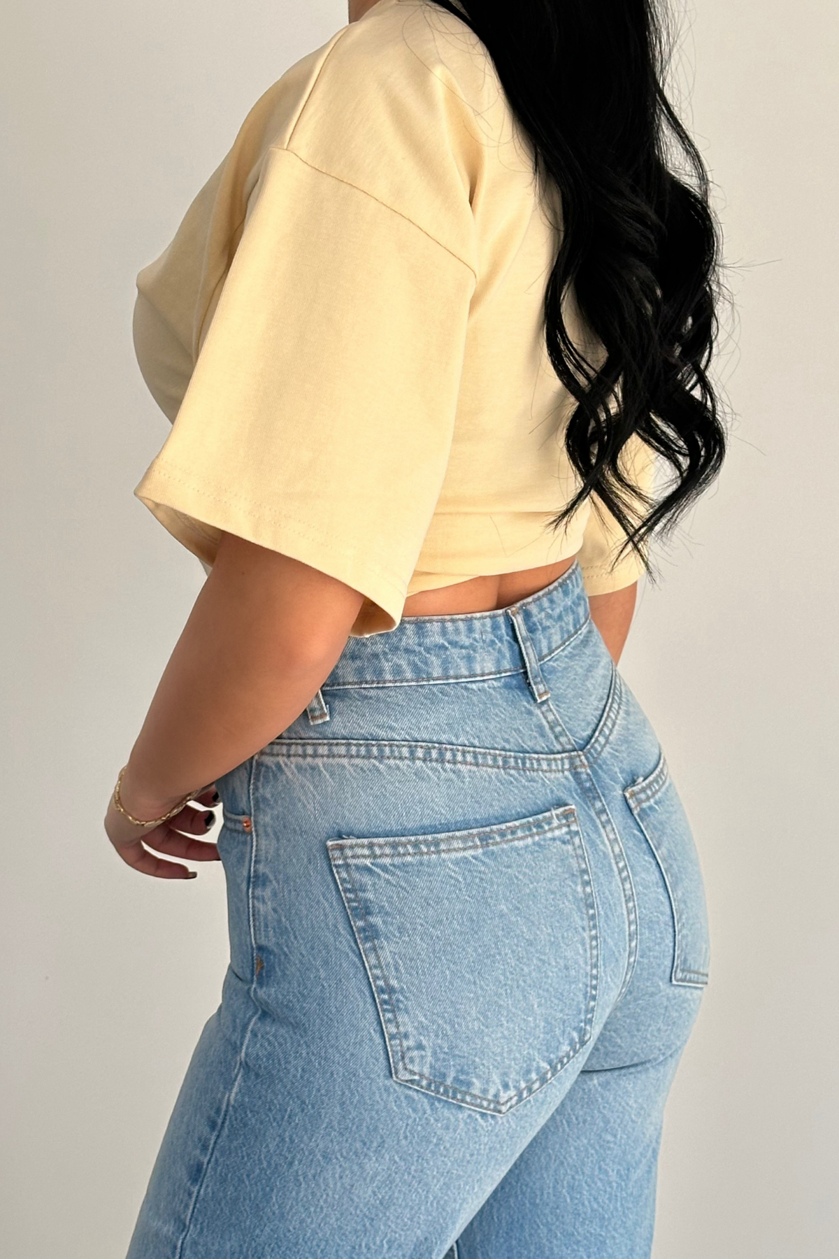 PREMİUM YÜKSEK BEL İCE BLUE WİDE LEG JEAN