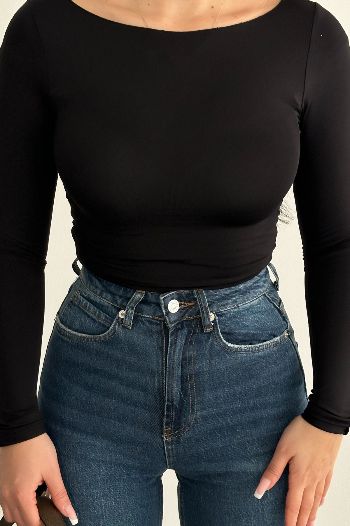 PREMİUM YÜKSEK BEL KOYU MİD BLUE WİDE LEG JEAN