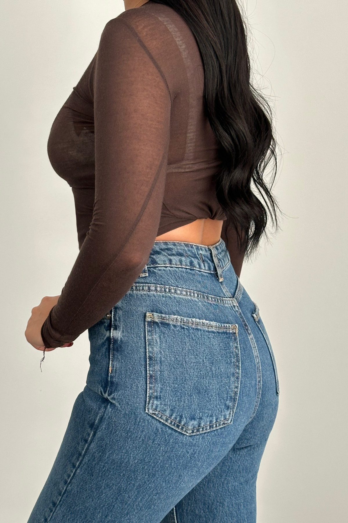 PREMİUM YÜKSEK BEL STRAİGHT MİD BLUE JEAN