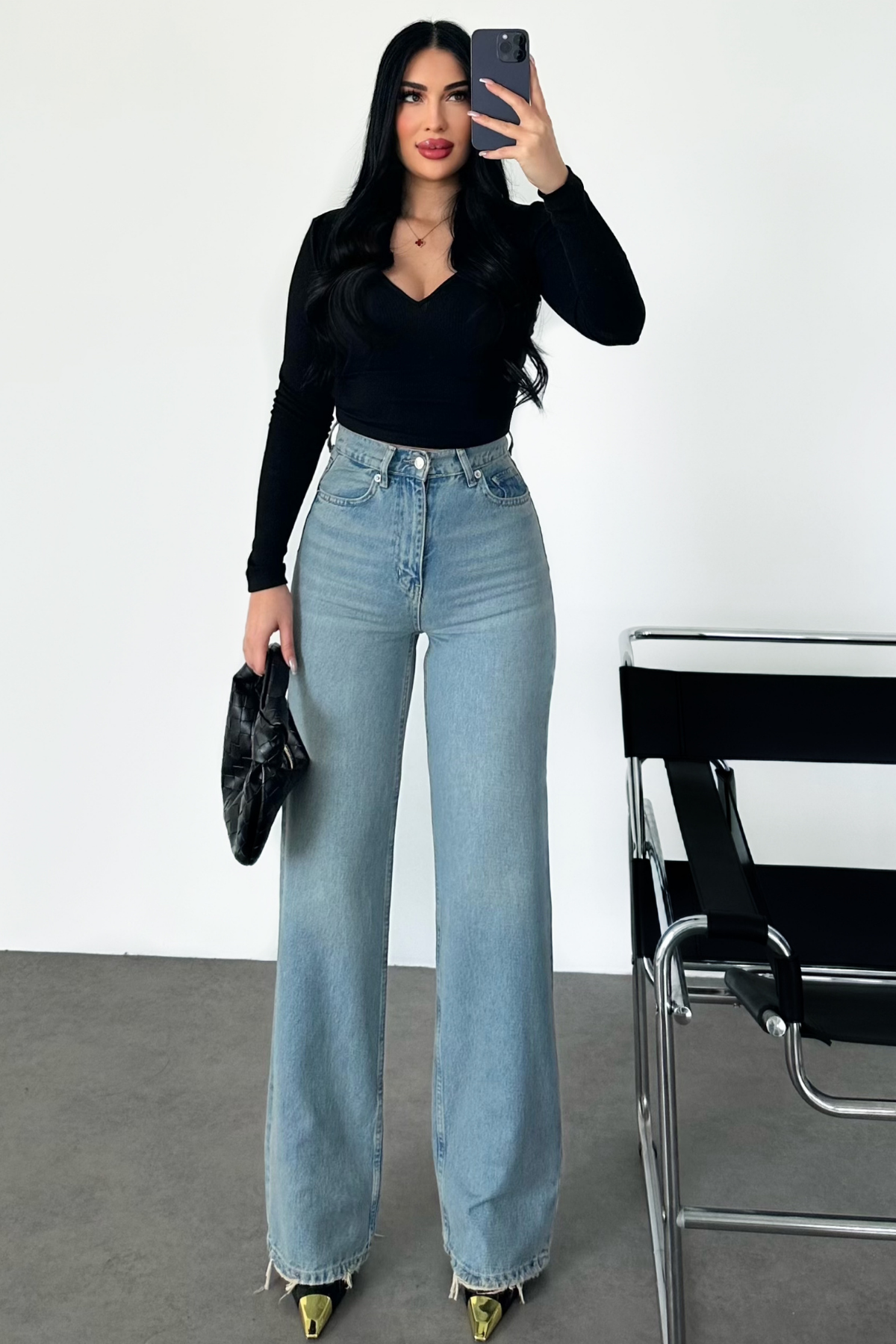 PREMİUM YÜKSEK BEL TİNTLİ WİDE LEG JEAN