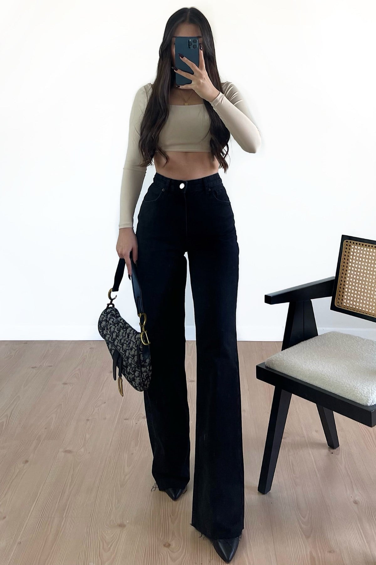 SİYAH WİDE LEG YÜKSEK BEL JEAN
