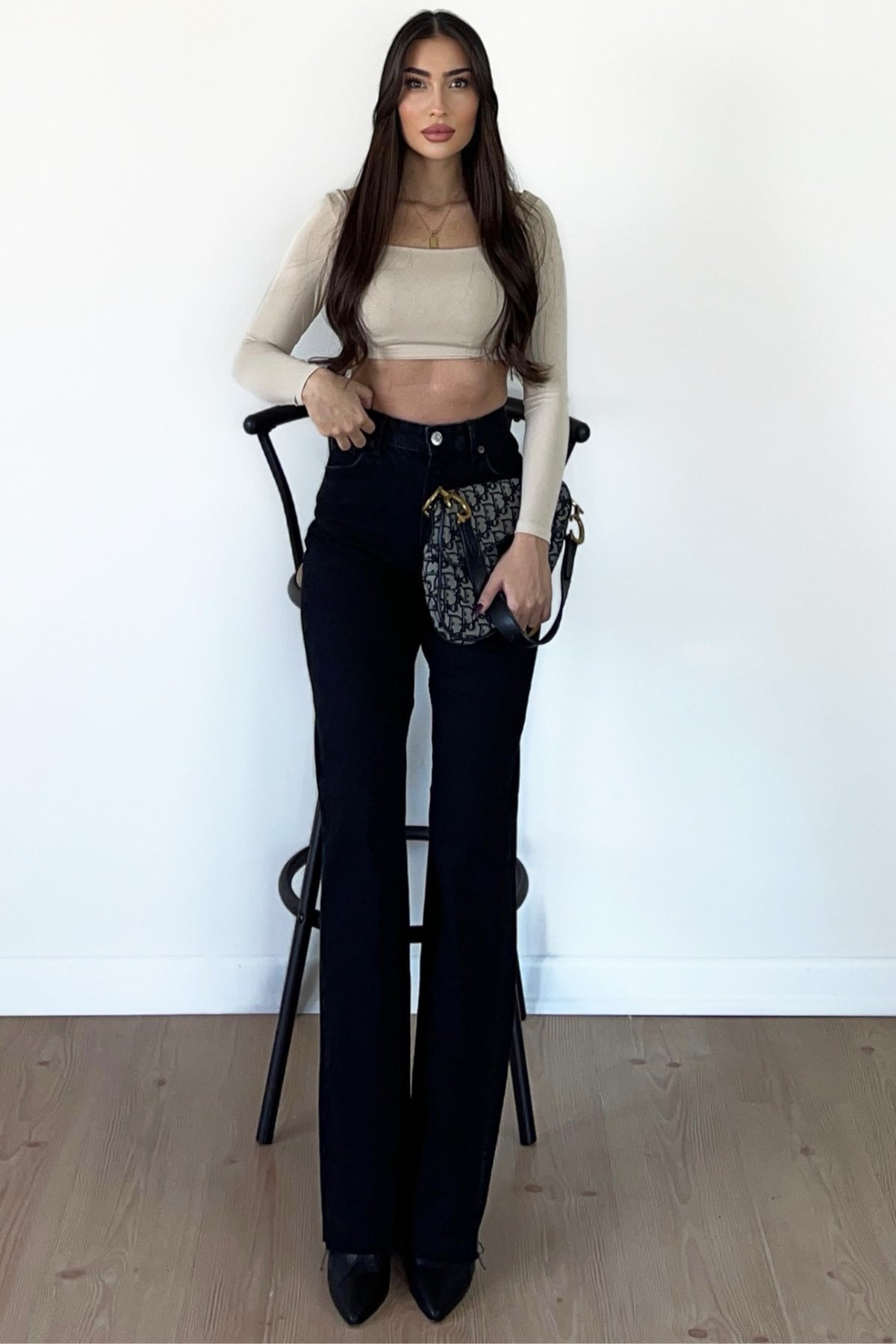 SİYAH WİDE LEG YÜKSEK BEL JEAN