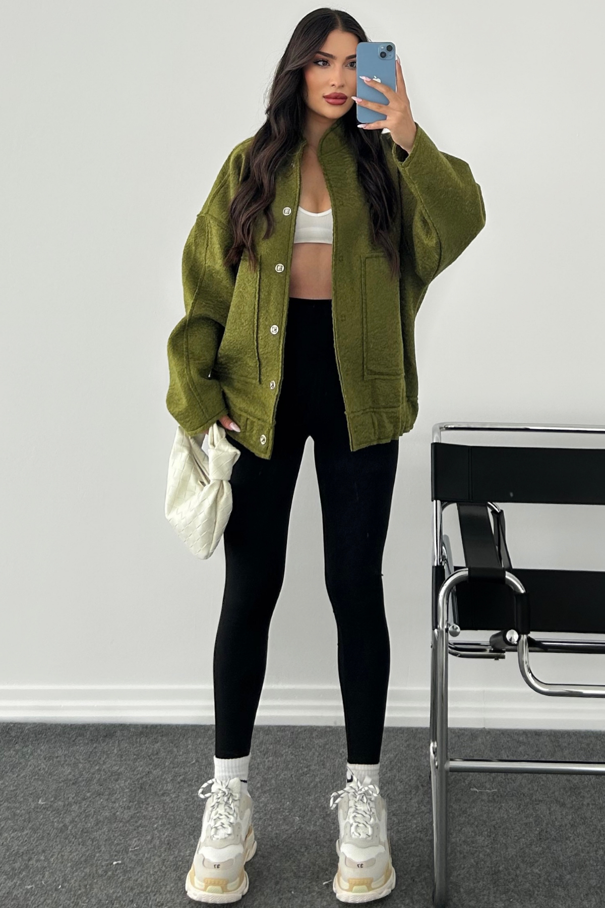 YEŞİL OVERSİZE BOMBER CEKET