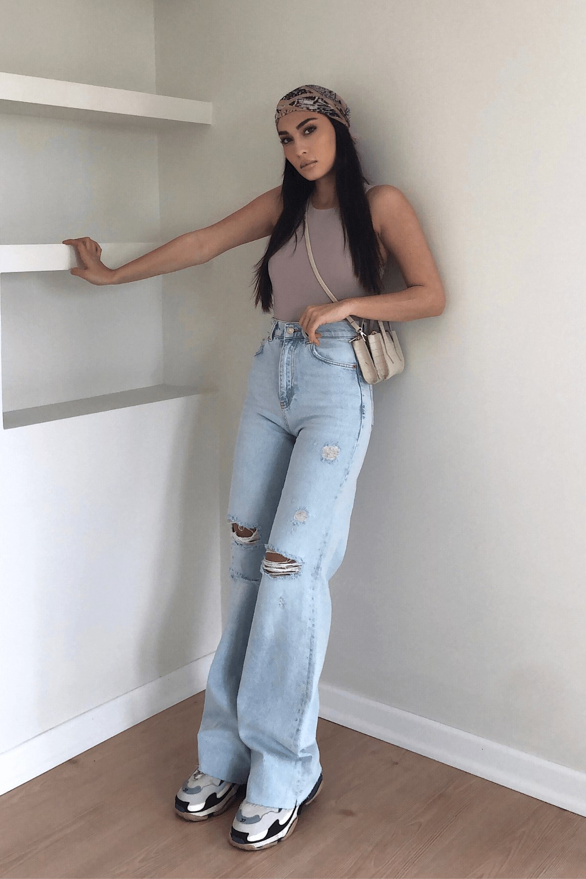 BUZ- MAVİ WİDE LEG JEAN 