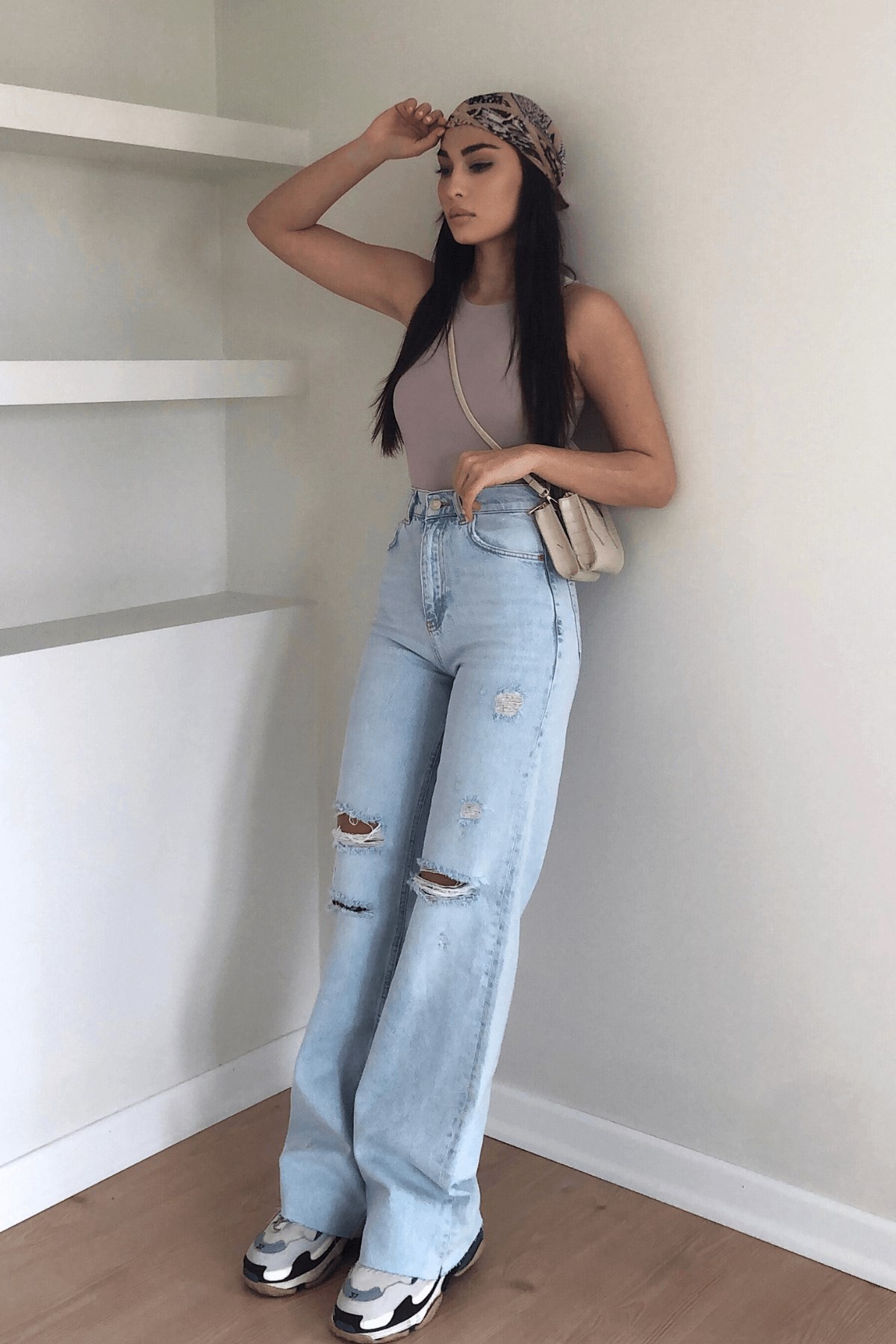 BUZ- MAVİ WİDE LEG JEAN 