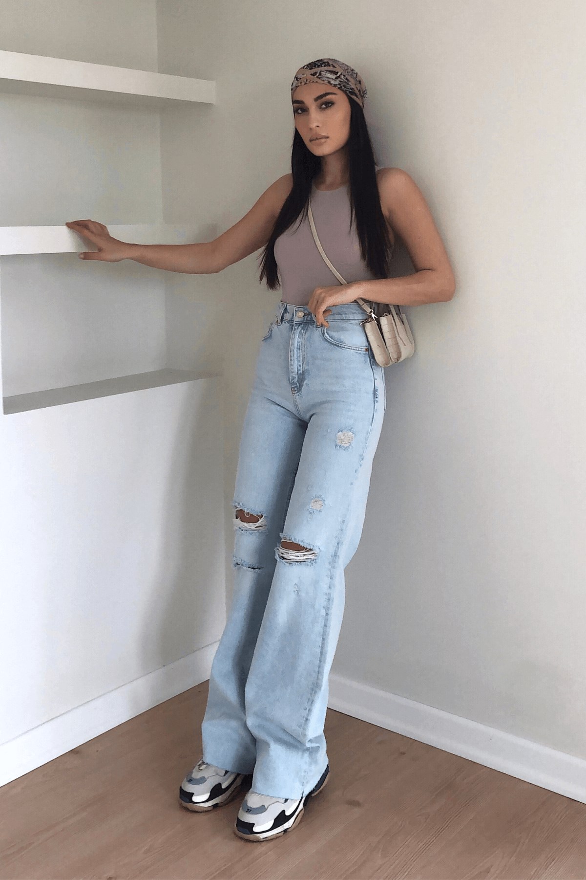 BUZ- MAVİ WİDE LEG JEAN 