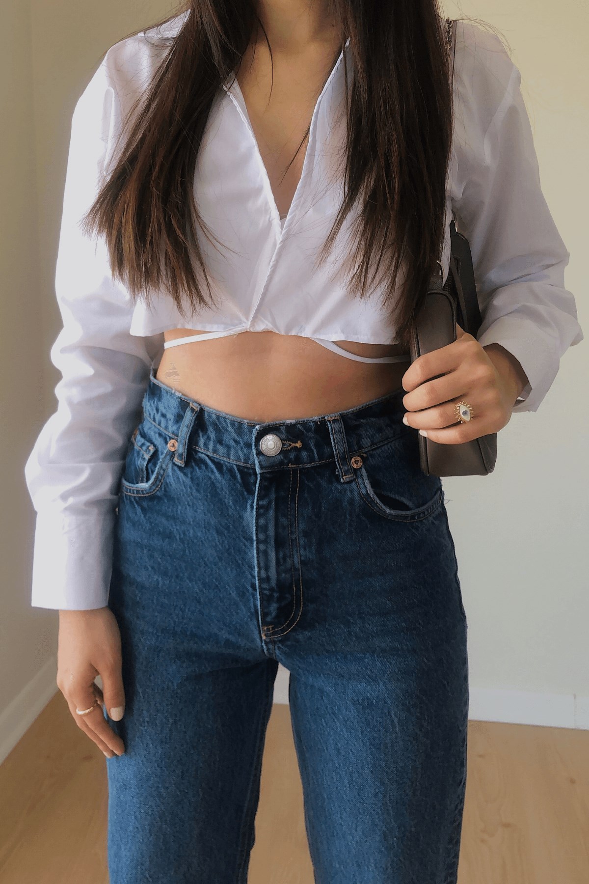 KOYU RENK WİDE LEG JEAN