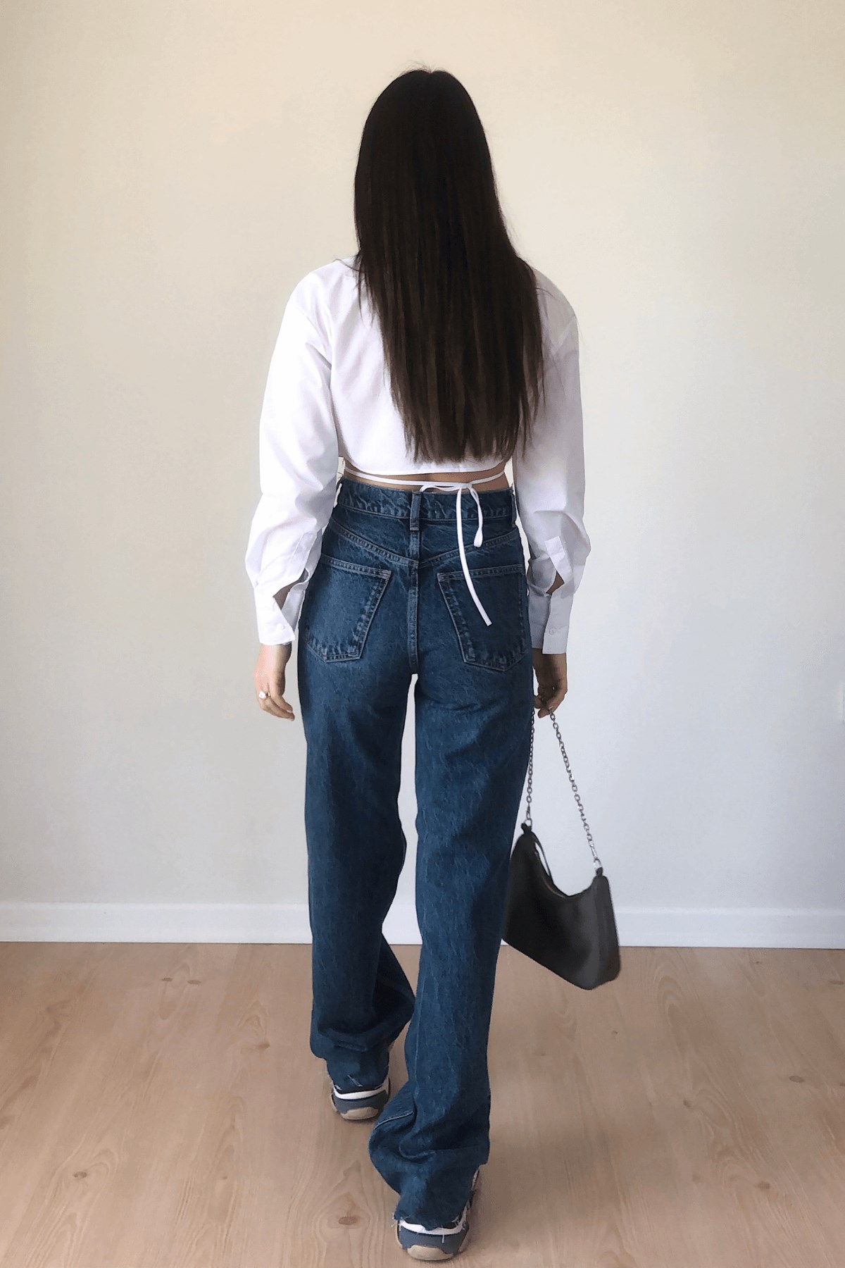 KOYU RENK WİDE LEG JEAN