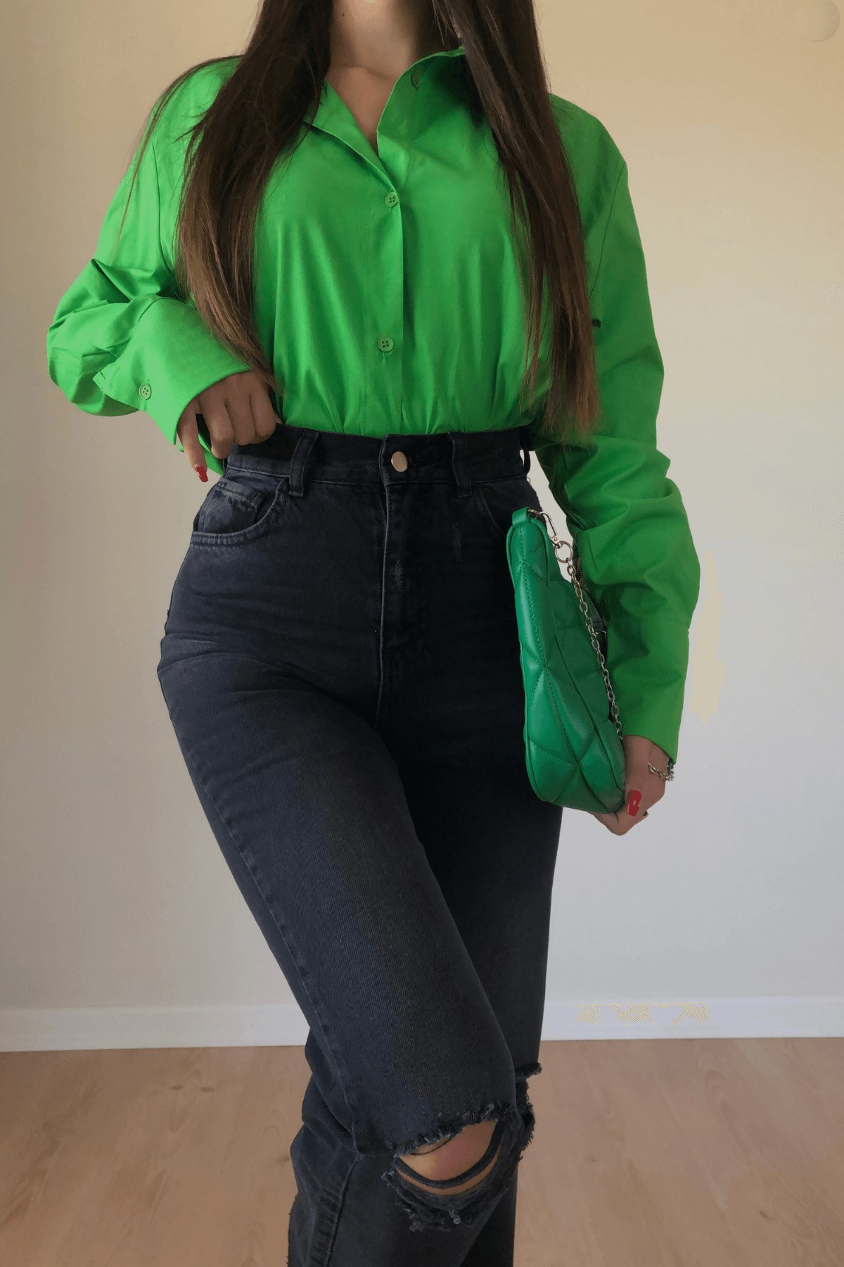 FÜME DİZİ YIRTIK JEAN 