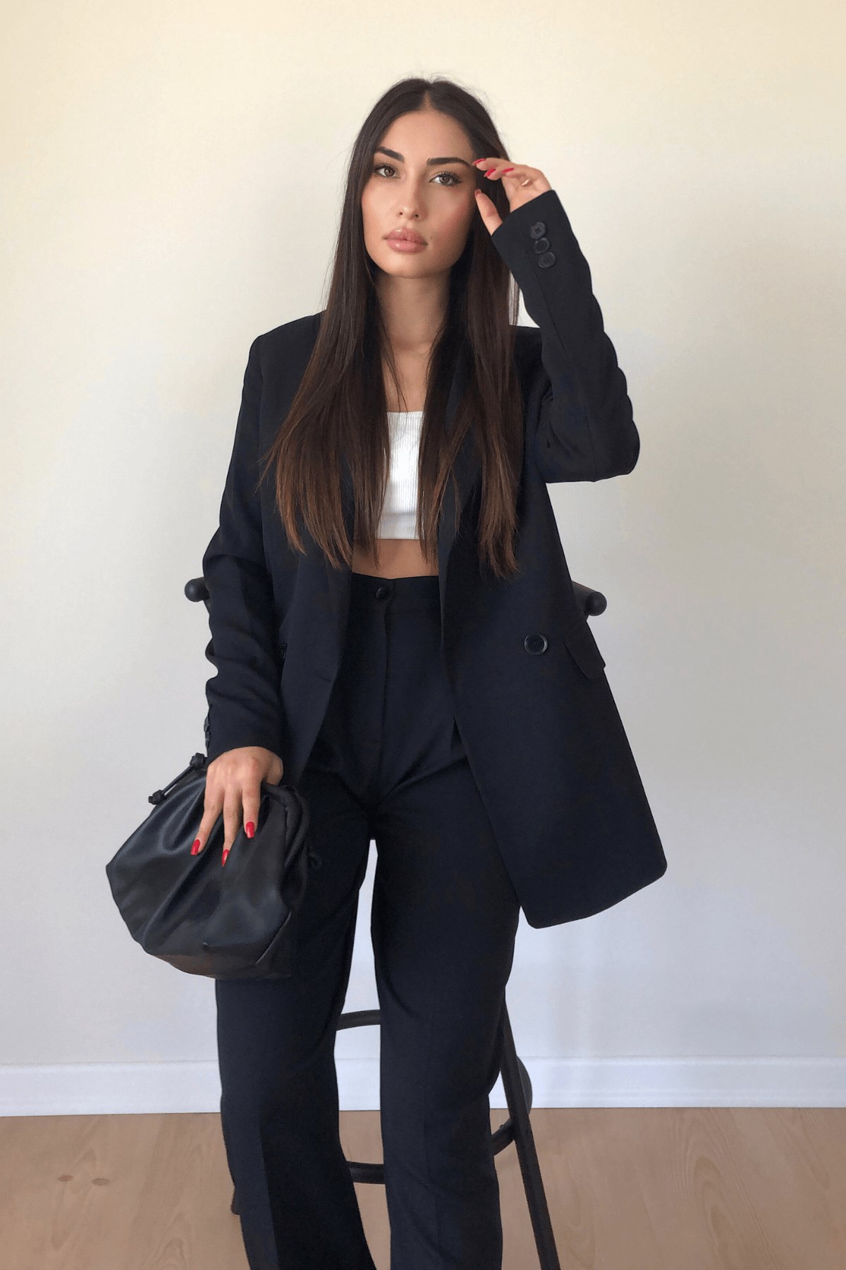 MODEL SİYAH PALLAZZO PANTOLON