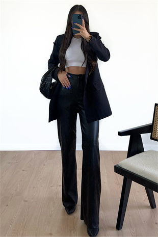  SİYAH TEK DÜĞMELİ BLAZER CEKET 